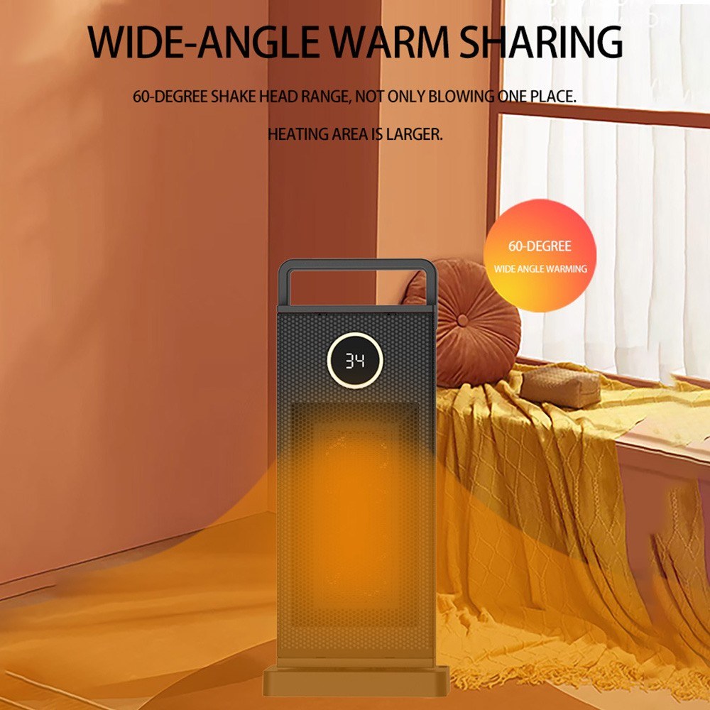 Portable 2000W PTC Ceramic Space Heater with Timer, Oscillation & Safety Features for Indoor Use