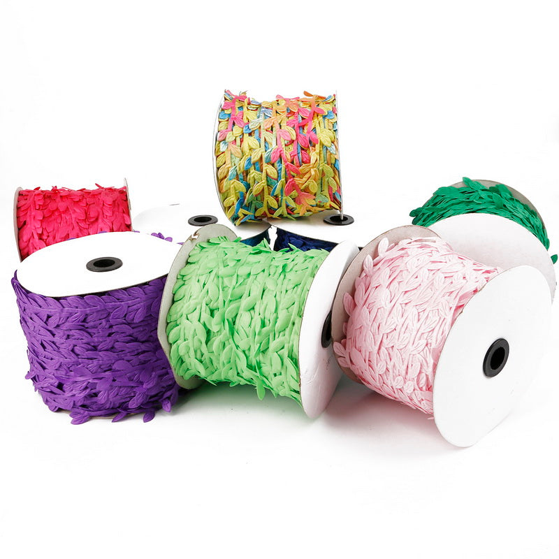 10Meter Silk Leaf-Shaped Artificial Flower Green Leaves For Home Wedding Decoration DIY Wreath Scrapbooking Craft Fake Flower