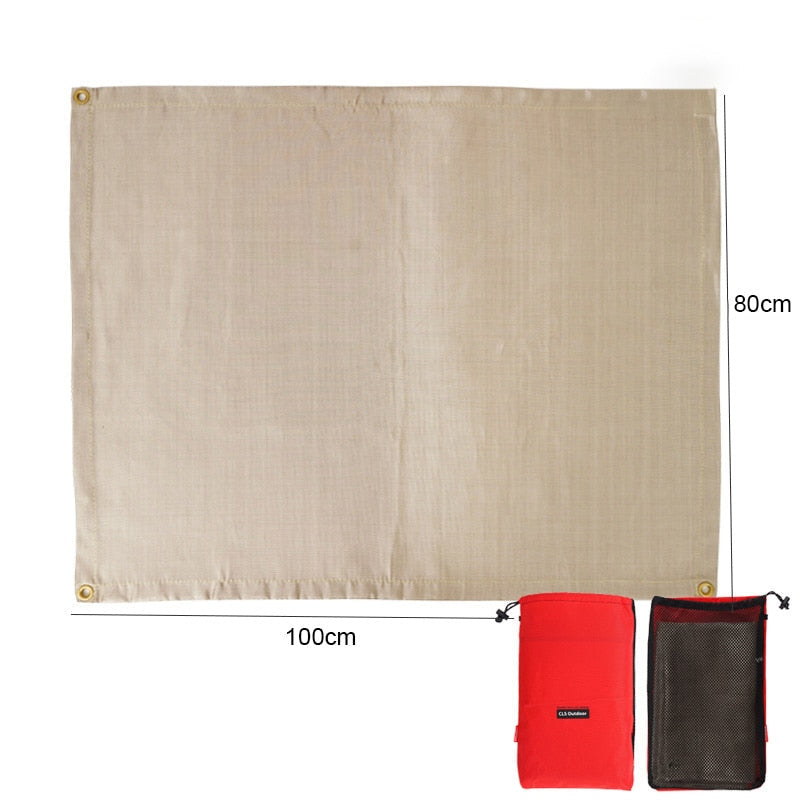 Barbecue Fire Mat Camping Fireproof Cloth Picnic BBQ Heat Insulation Pad High Temperature Anti-Scald Flame Retardant Cloth