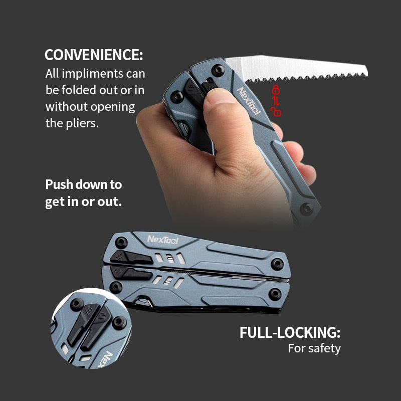 14-In-1 Multi-Function Tools Folding Pliers Camping Hiking Portable Scissors Opener Screwdriver Multitool Saw