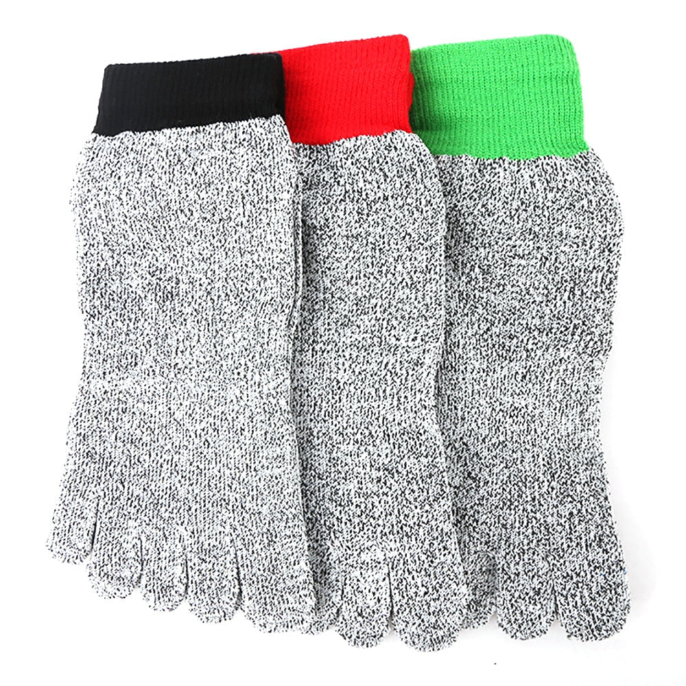Anti-cut Split Toe Socks 5-level Cut Resistance Barefoot Protective Non-slip Outdoor Camping Beach Wear-resistant Hiking Socks