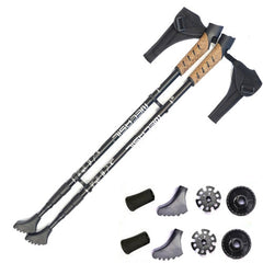 2pcs/lot Nordic Walking Sticks Camping Hiking Aluminum Adjustable Telescopic Alpenstock Trekking Pole walking