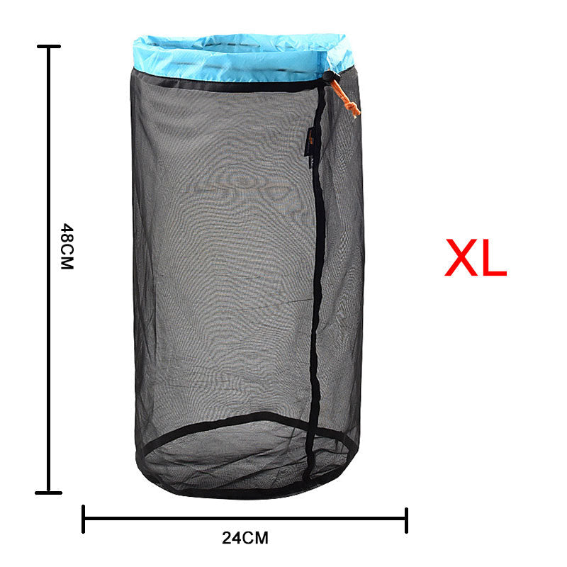 Mesh Storage Bag Lightly Organize Sack Camping Hiking Compression Bags Travel Accessories Polyester Drawstring Pocket