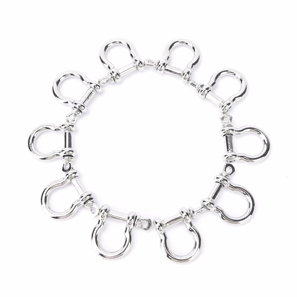 Anchor Shackle Screw Pin For Outdoor Camping Survival Rope Bracelets O-Shaped Stainless Steel Shackle Buckle