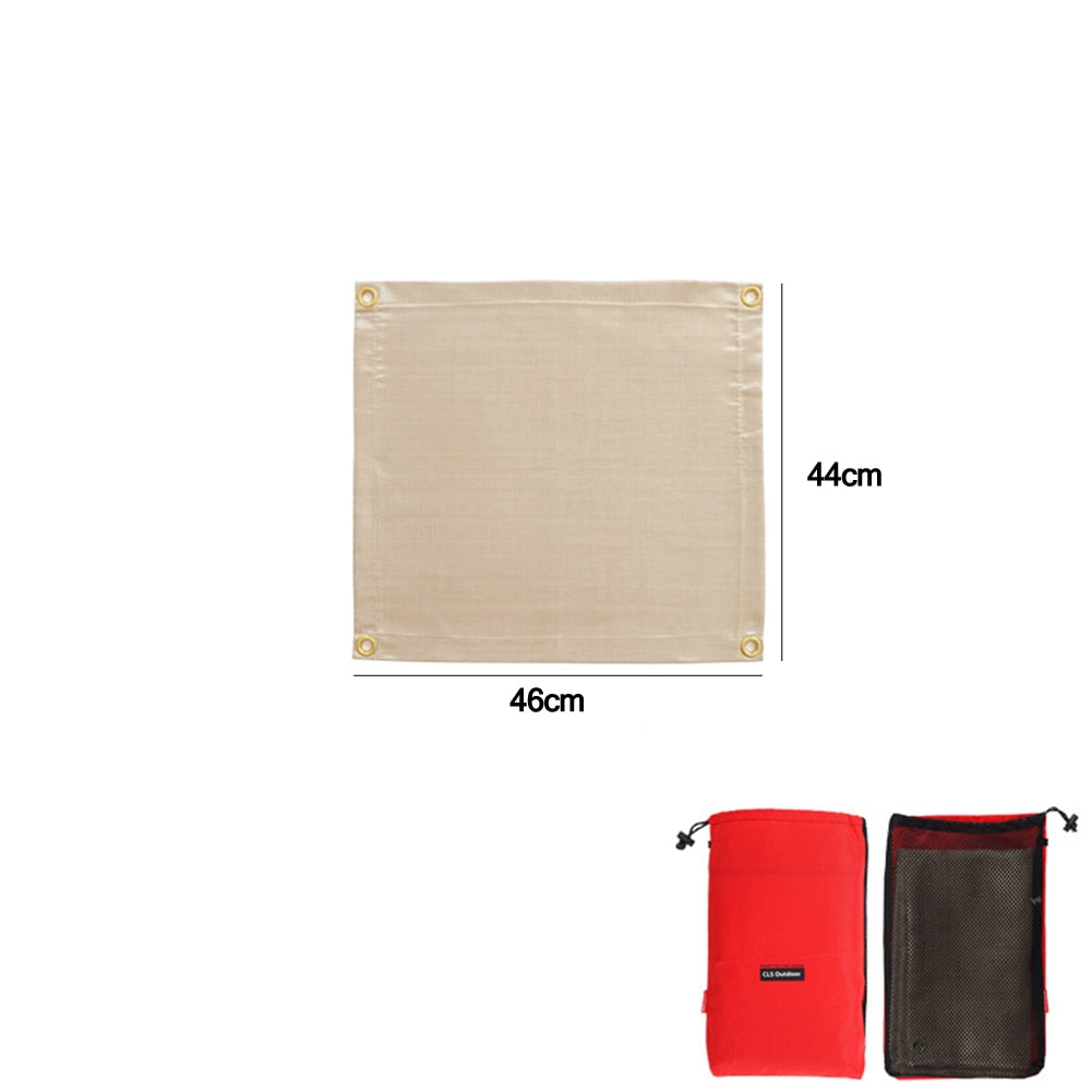 Camping Fireproof Cloth Flame Retardant Insulation Mat Blanket Glass Coated Heat Insulation Pad Outdoors Picnic Barbecue