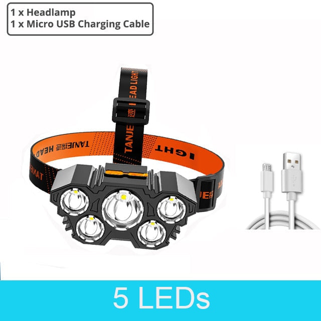 12 LED Headlamp Rechargeable Fishing headlight Super Bright Camping Lantern Light Waterproof Outdoor Run Hiking Head Lamp