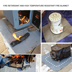 Camping Fireproof Cloth Flame Retardant Insulation Mat Blanket Glass Coated Heat Insulation Pad Outdoors Picnic Barbecue