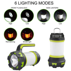 Camp Lamp LED Camping Light USB Rechargeable Flashlight Dimmable Spotlight Work Light Waterproof Searchlight Emergency Torch