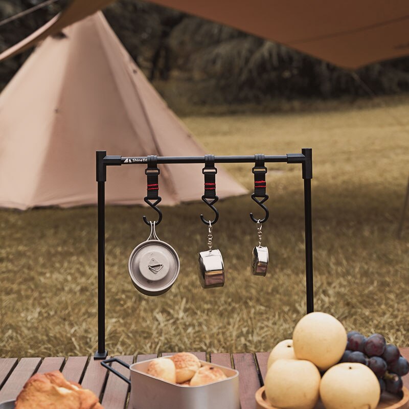 Outdoor Folding Shelves Camping Desktop Shelves Camping Tableware Storage Rack