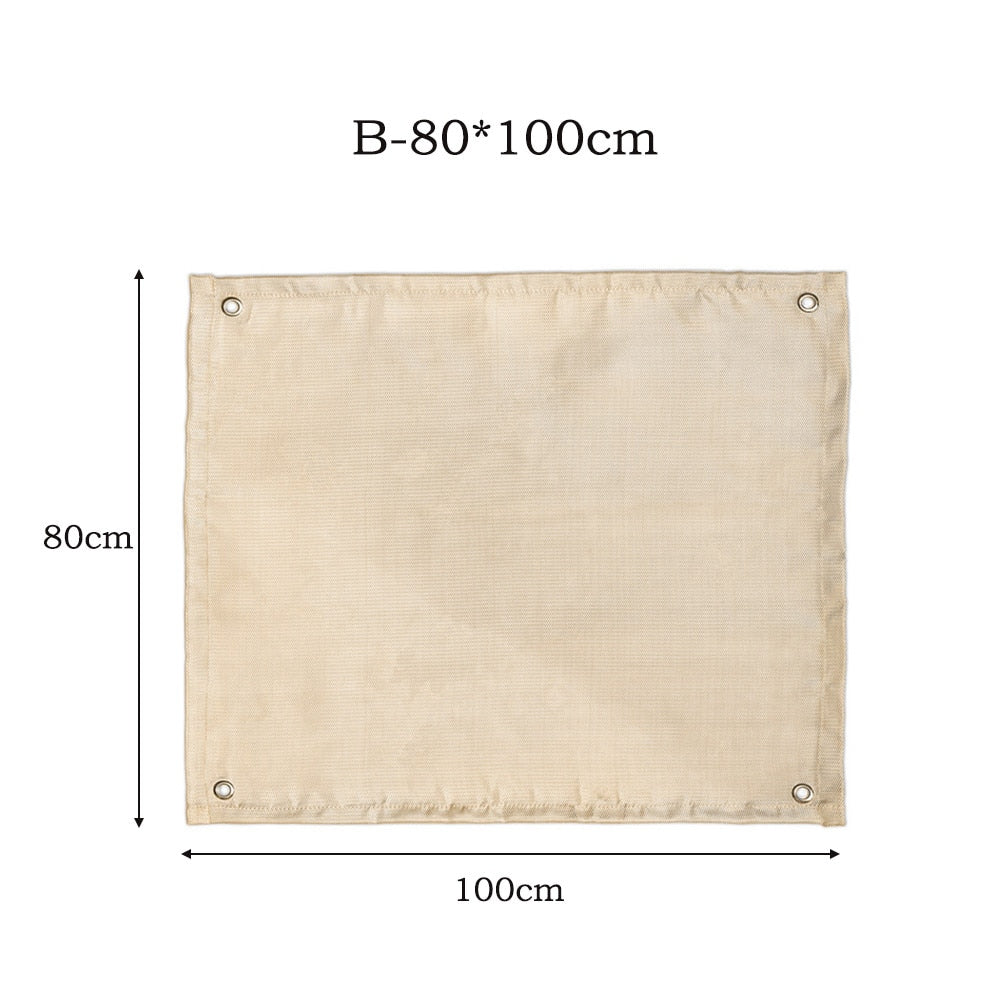 Camping Fireproof Cloth Flame Retardant Insulation Mat Blanket Glass Coated Heat Insulation Pad Outdoors Picnic Barbecue