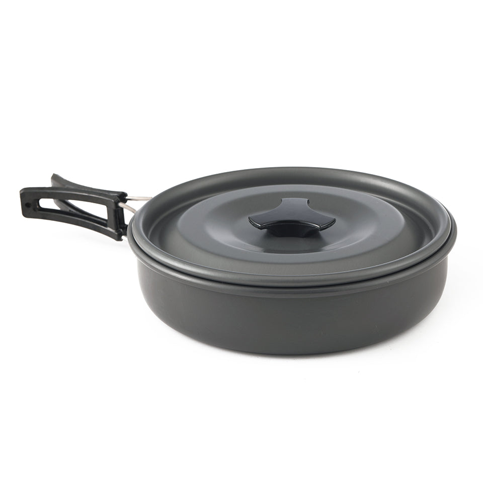 1 Set Outdoor Pots Pans Camping Cookware Picnic Cooking Set Non-stick Tableware With Foldable Spoon Fork Knife Kettle Cup