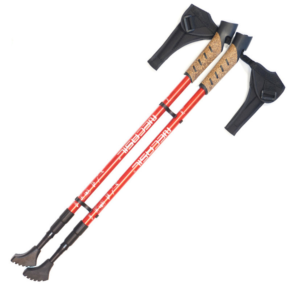 2pcs/lot Nordic Walking Sticks Camping Hiking Aluminum Adjustable Telescopic Alpenstock Trekking Pole walking