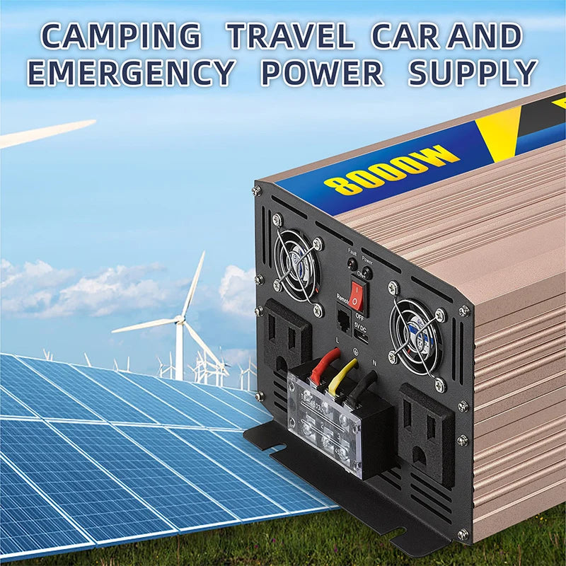 GreenZech DM 8000 Pro | 8000W Continuous 16000W Peak | Pure Copper Coil Industrial Inverter | 12V 24V 48V to 110V 220V