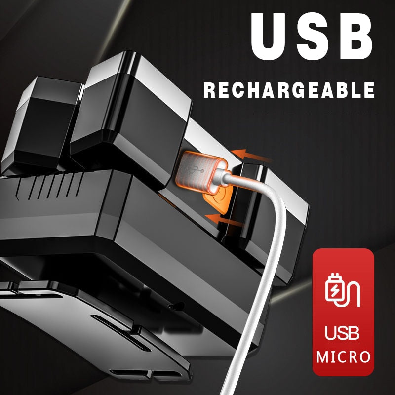 5LED Headlight Built-in 18650 Battery USB Rechargeable Portable Lantern Headlight Outdoor Camping Headlight ABS Headlamp Torch