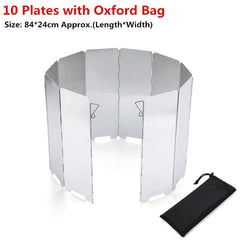 Oxidized Camping Gas Stove Wind Shield Aluminum Alloy Burner Windproof Screen Shield 3 Colors with Plastic Box