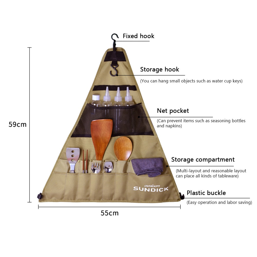 Waterproof Tableware Storage Bag 900D Oxford Fabric Outdoor Camping BBQ Tableware Storage Bag