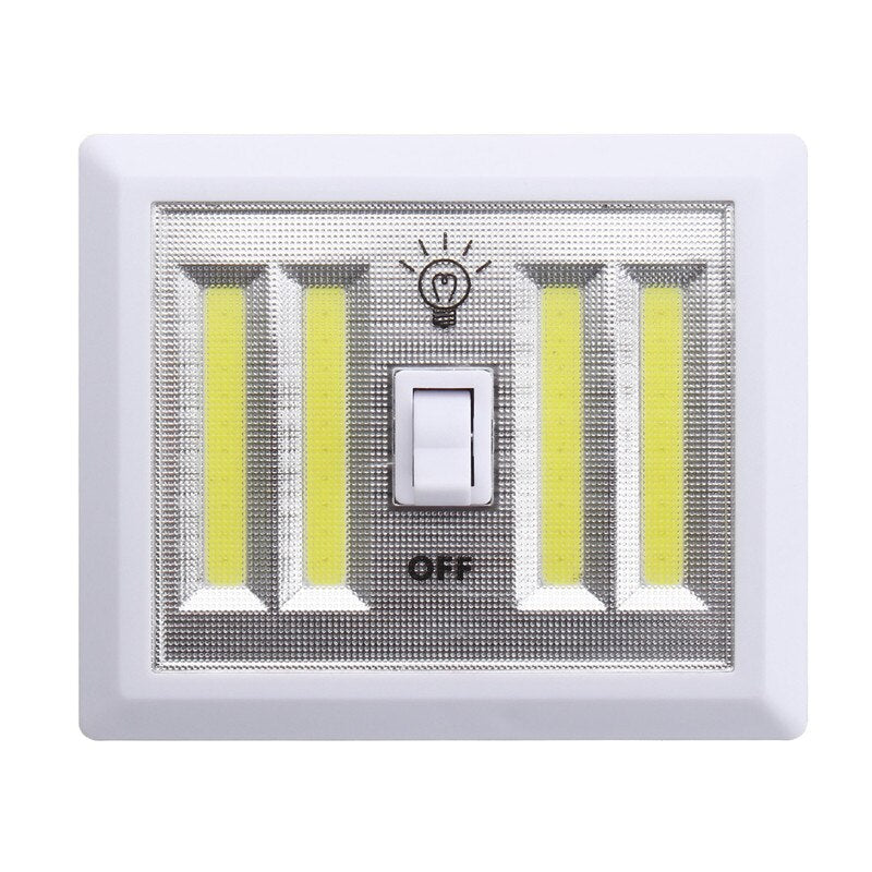 Battery Powered 4 COB LED Switch Night Light Wall Lamp For Kitchen Cabinet Garage Closet Camp Emergency Lamp