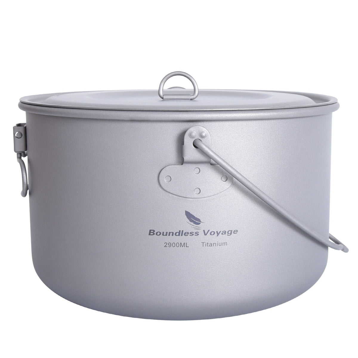 Big Capacity Titanium Camping Pot Outdoor Hanging Pot Portable Camping Picnic Water Cup