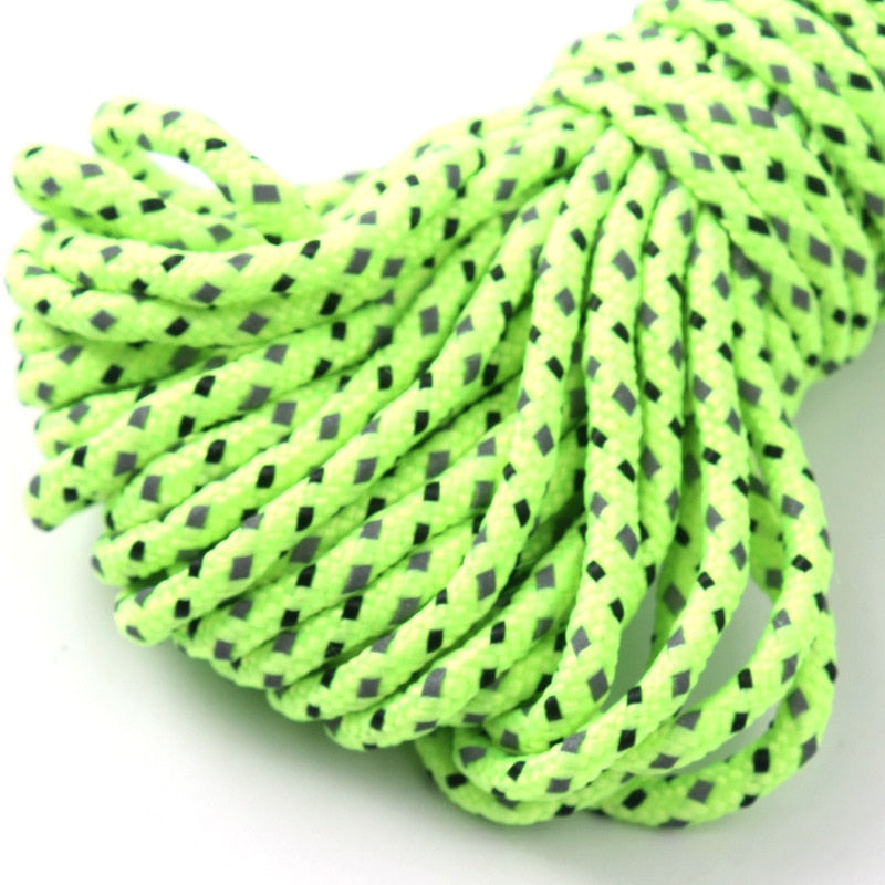 Reflective Tent Rope Tent Cuy Line Cord Guylines Survival Rescue Umbrella Paracord Rope Outdoor Camping Hiking Tent Accessories