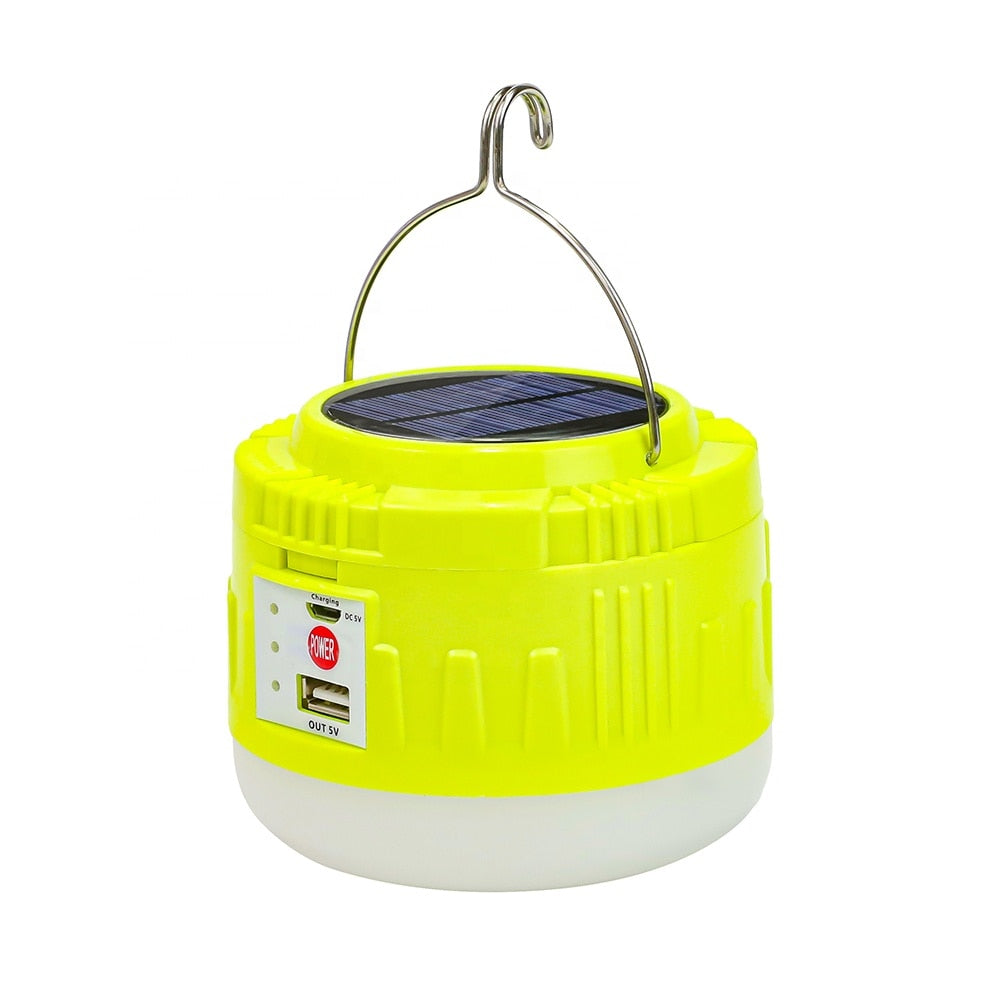 USB Solar LED Camping Light Charger Phone Recharchable Emergency Light Bulbs Outdoor Portable Lanterns Work Tent Lights For BBQ