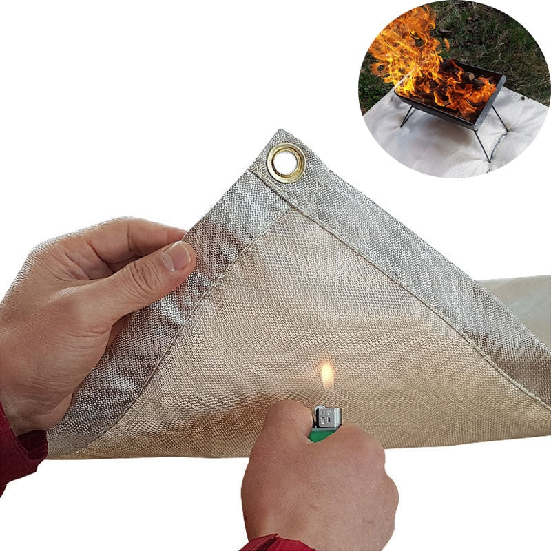 Barbecue Fire Mat Camping Fireproof Cloth Picnic BBQ Heat Insulation Pad High Temperature Anti-Scald Flame Retardant Cloth