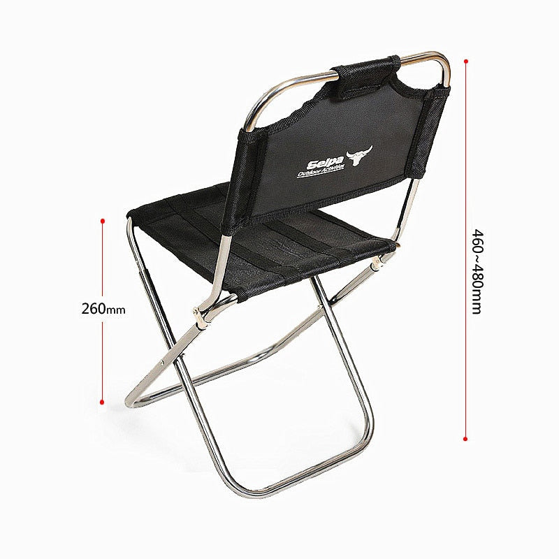 Outdoor Mini Foldable Aluminum Alloy Cloth Back Fishing Chair Portable Family Picnic Camping Stool