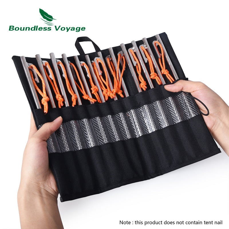 Tent Stakes Bag Cutlery Storage Bag Outdoor Camping Tent Pegs Nails Drawstring Storage Travel Stuff Sack