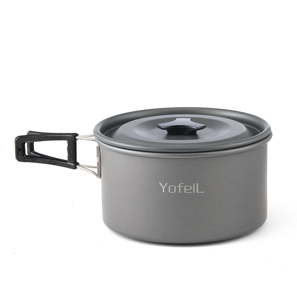 1 Set Outdoor Pots Pans Camping Cookware Picnic Cooking Set Non-stick Tableware With Foldable Spoon Fork Knife Kettle Cup