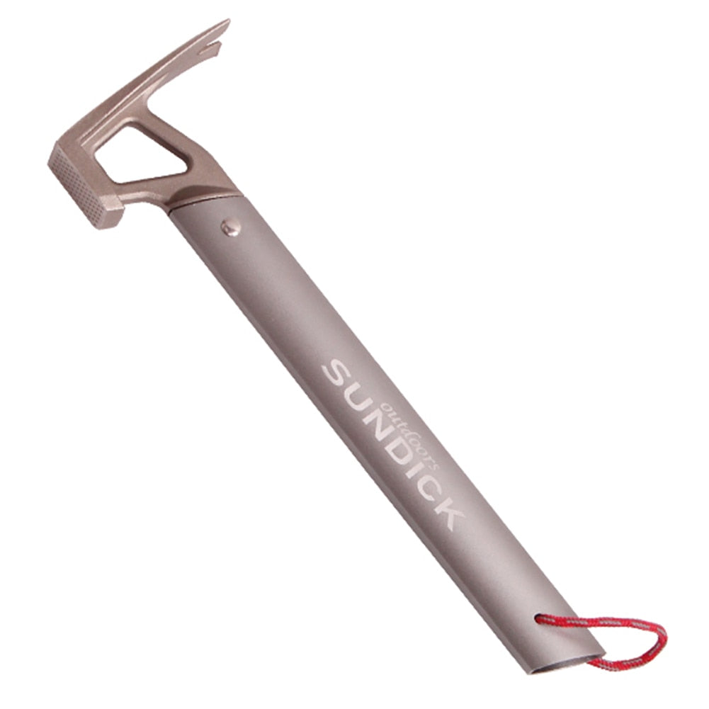 Outdoor Camping Tent Peg Hammer Multifunctional Hiking Fishing Stainless Steel Stakes Nail Puller Hammer Mountaineering Climbing