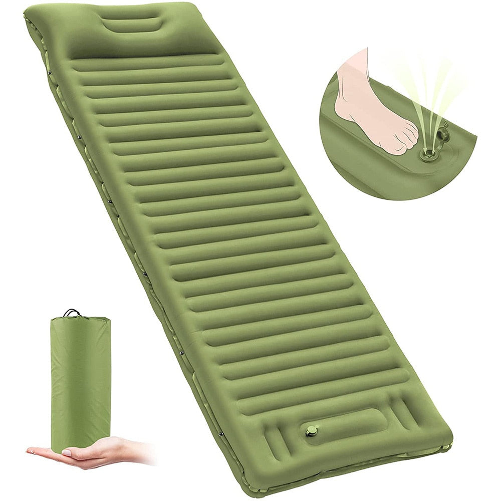 Self Inflatable Air Mattress Ultralight Hiking Camping Mat Thicken 10cm Sleeping Pad for Tent Backpacking Traveling Climbing