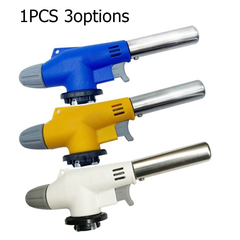 Automatic Ignition Baking Welding Tool Gas Torch Flamethrower Butane Burner For BBQ Camping Outdoor Hiking Fire Flame Gun