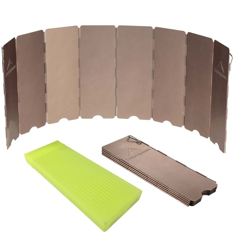 10 Plate Bronze-coloured Folding Outdoor Camping Cooking Gas Stove Windshield Aluminium Alloy Wind Screen Cooking Shield