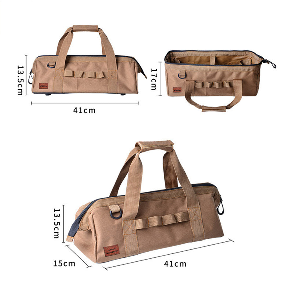 Tent Nail Storage Bag 1050D Oxford Cloth Large Capacity Multi-Pocket Zipper Handle Hanging Holes Camping Hiking Pegs Tools Bag
