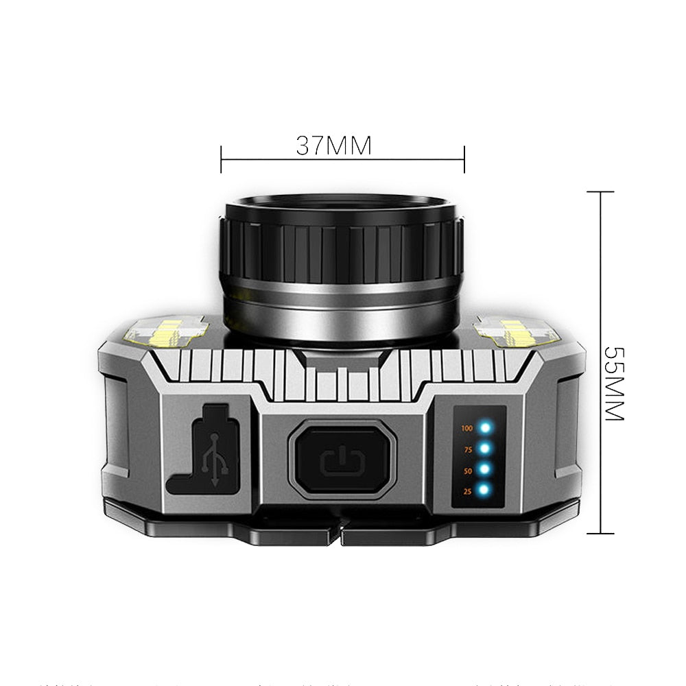 T6 LED Super Bright Headlamp Head-Mounted Flashlight Strong Light Outdoor Camping Rechargeable Night Fishing Headlight