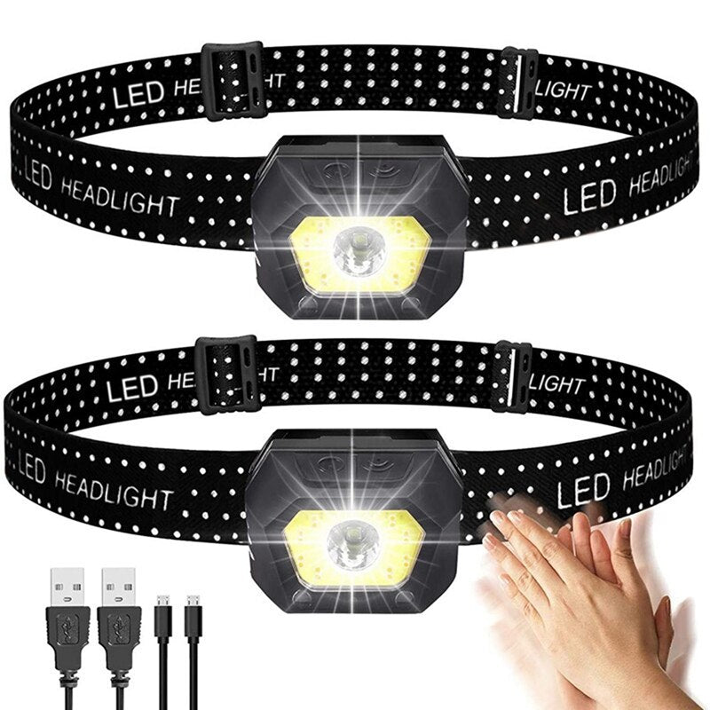 LED Head Light Lamp Dimmable Flashlight COB Headlight For Camping Hunting Climbing Running Outdoor Camping Fishing