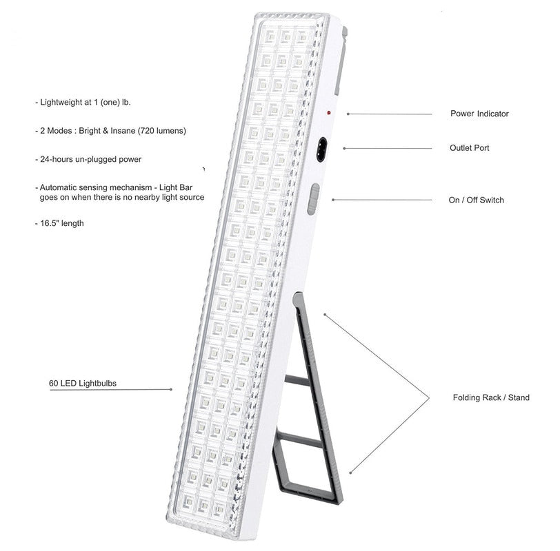 60LED Saving Emergency Rechargeable Light for Camping Fishing Hiking Home Camp Outdoor Lamps Ceiling Emergency Light