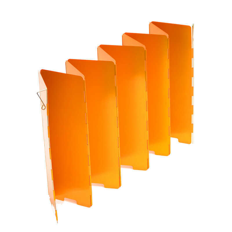 Oxidized Camping Gas Stove Wind Shield Aluminum Alloy Burner Windproof Screen Shield 3 Colors with Plastic Box