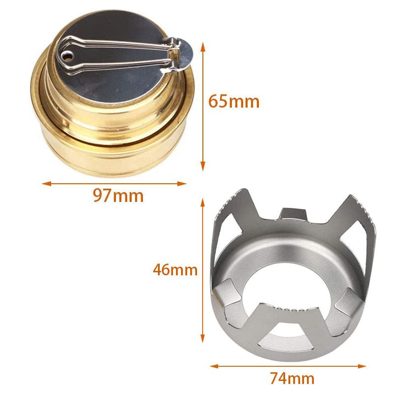 Portable Mini Alcohol Stove Burner Outdoor Ultralight Brass Camping Cooking Stove Outdoor Camping Backpacking Tourist Burner