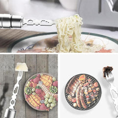 Outdoor Multifunctional Tools Self-defense Stick Opener Survival Fork Car Tableware Knife Camping Wild Tool Set Compass