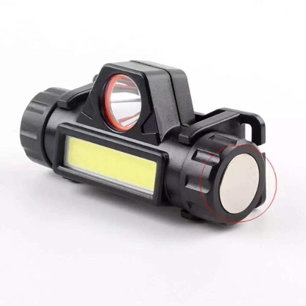 COB Waterproof LED Headlight Work Light 2 Light Modes Built-in Magnetic Headlight with 18650 Battery for Fishing Camping