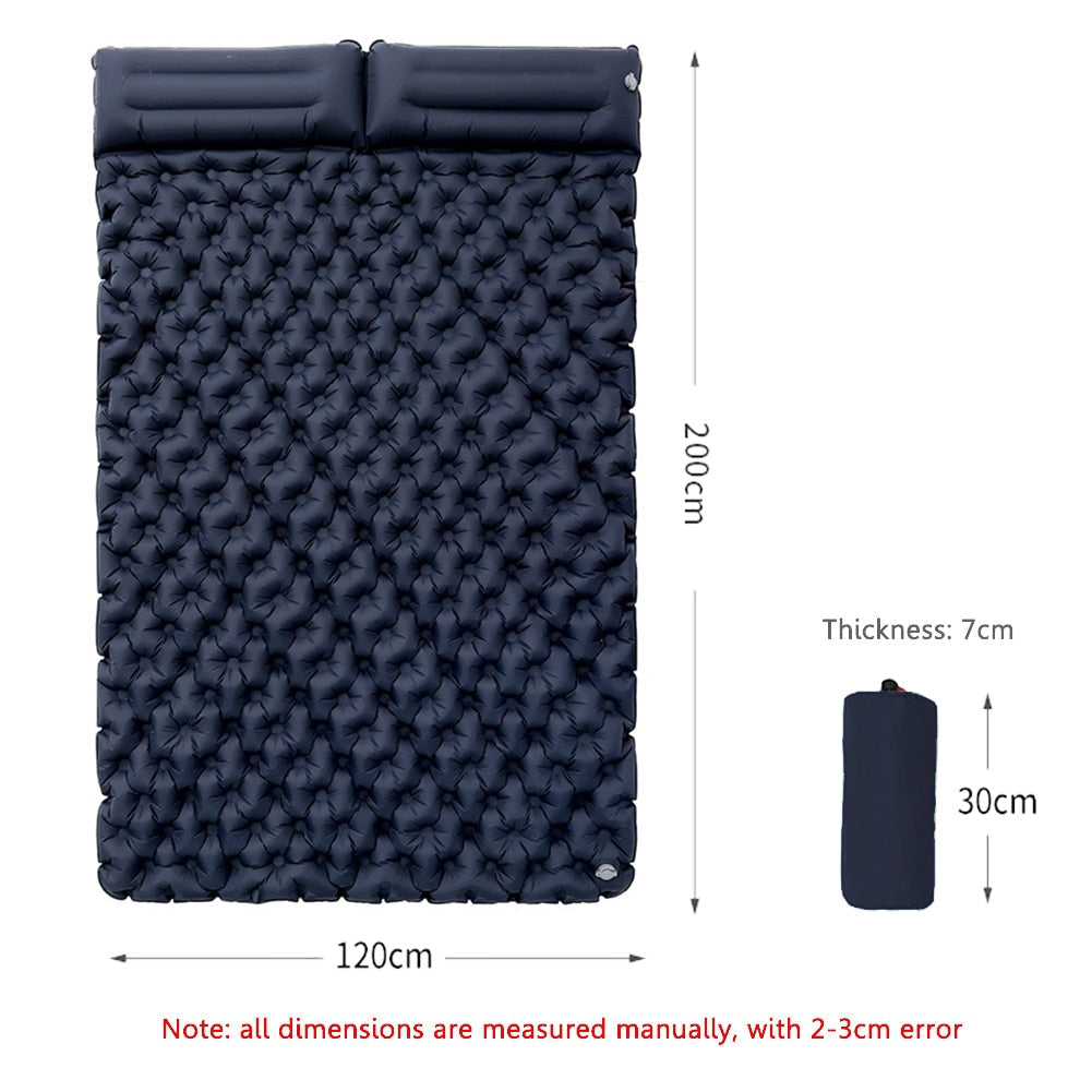 Waterproof Sleep Inflatable Mattress Outdoor Double Air Cushion Storage Bag Camping Folding Bed Ultralight Travel Hiking Mat