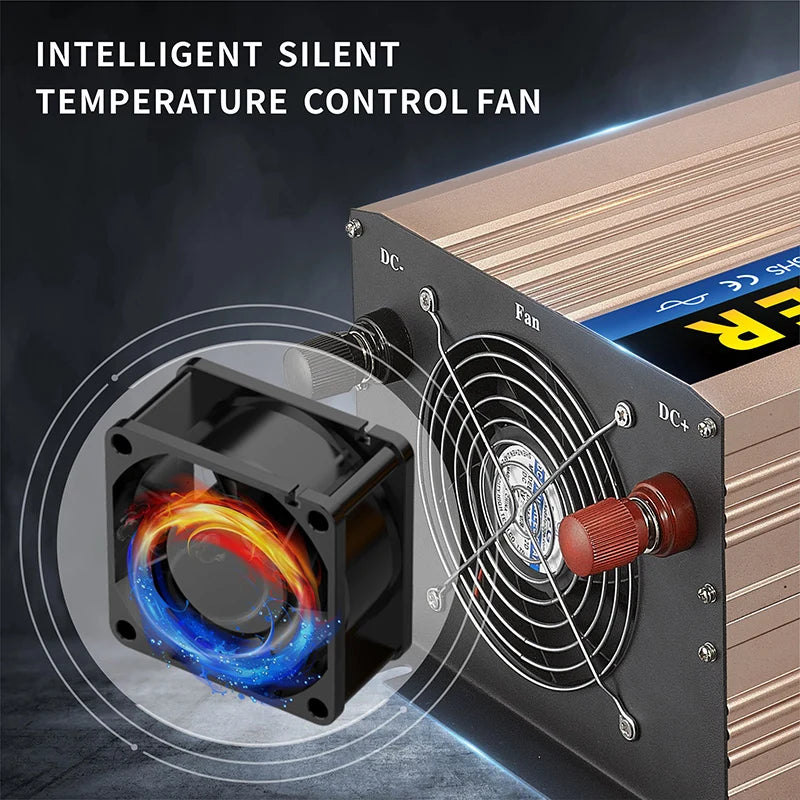GreenZech DM 8000 Pro | 8000W Continuous 16000W Peak | Pure Copper Coil Industrial Inverter | 12V 24V 48V to 110V 220V