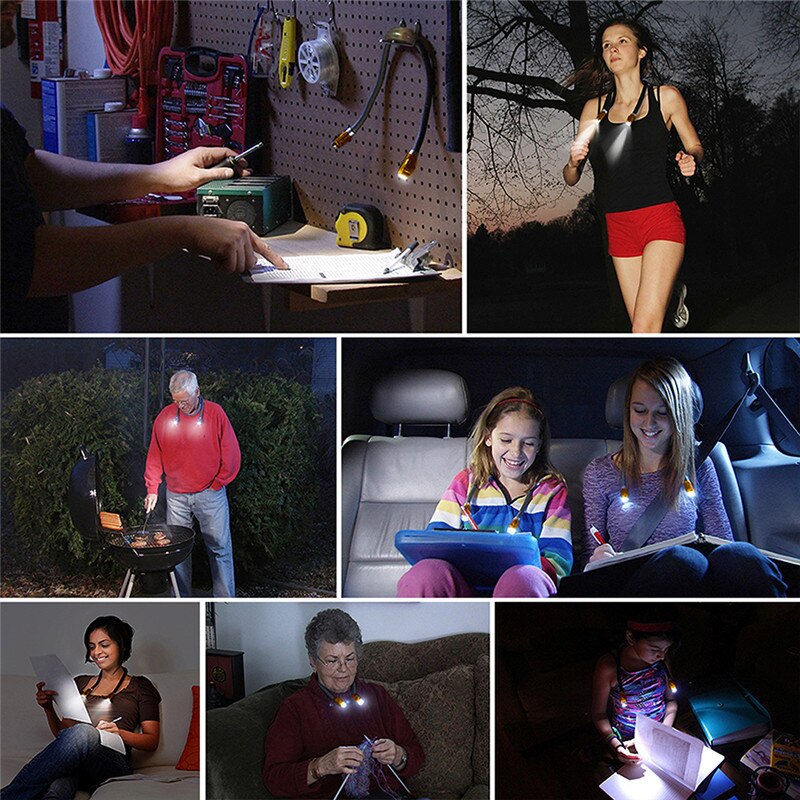 Book Lamp LED Rechargeable Reading Light USB Flexible Strong Arm Hands Free Night Lights for Knit Camp Lamps