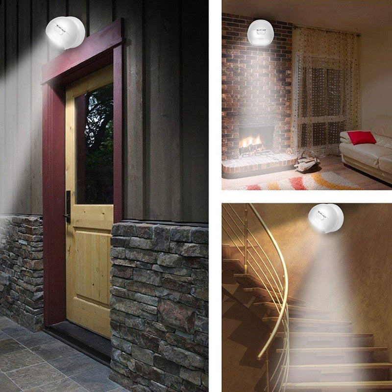 Motion Sensor Light Wireless Waterproof Indoor Outdoor Spotlight LED Battery Security Night Light 360 Degree Garden Wall Lamp