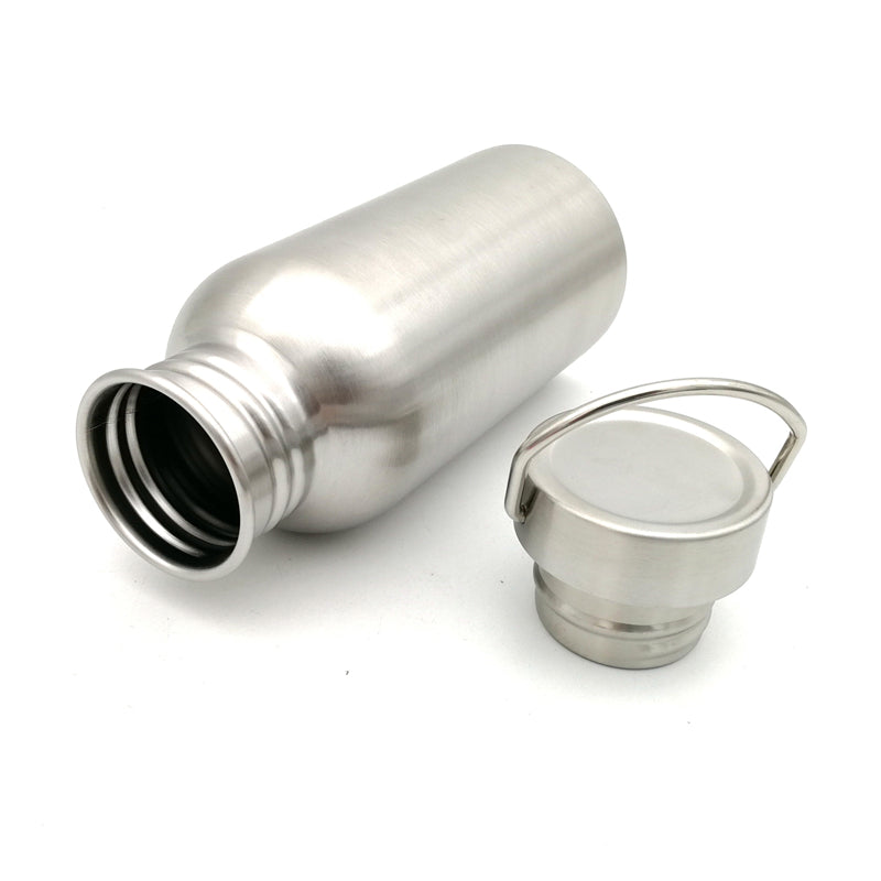 Bush-craft Water Bottle with Hook Stainless Steel Flask Wide Mouth Jar Leak-Proof for Camping Picnic Hiking