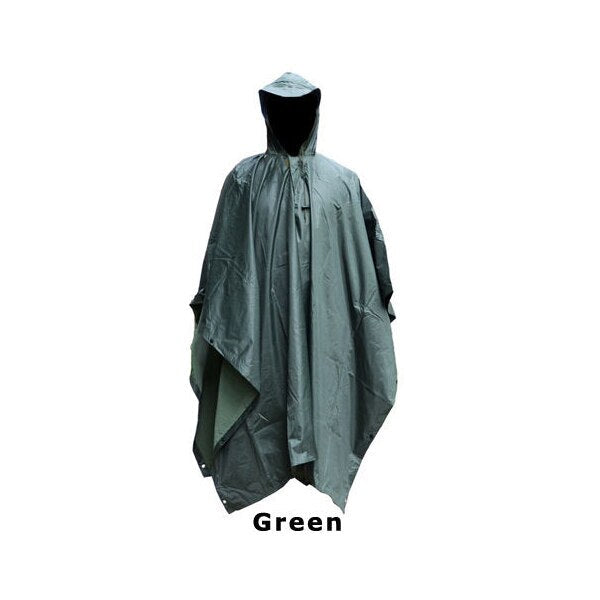 Rain Poncho Waterproof Camouflage Rain Coat Outdoor Camo Sun Shelter Ground Sheet Tarp For Hammock Camping Tent Awning Canopy