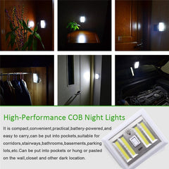 Battery Powered 4 COB LED Switch Night Light Wall Lamp For Kitchen Cabinet Garage Closet Camp Emergency Lamp