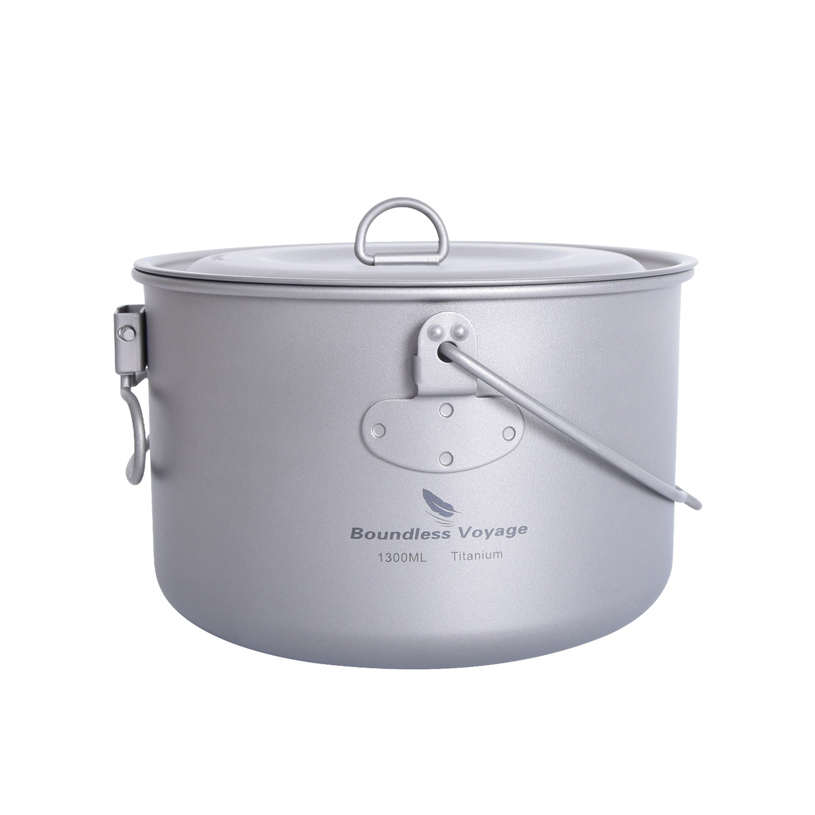 Big Capacity Titanium Camping Pot Outdoor Hanging Pot Portable Camping Picnic Water Cup