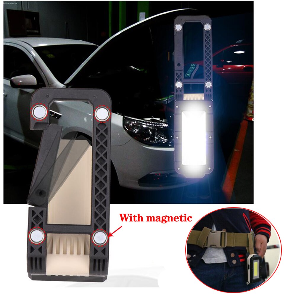 LED Work Light USB Rechargeable Portable Flashlight Camping Light Outdoor Waterproof Spotlight Work Lamp with Magnet