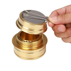 Portable Mini Alcohol Stove Burner Outdoor Ultralight Brass Camping Cooking Stove Outdoor Camping Backpacking Tourist Burner